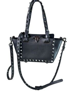 Valentino Garavani Studded mini Black Leather Tote Bag - Women